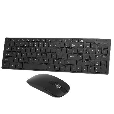K-06 2.4G无线键盘鼠标套装 笔记本键盘自动省电无线键鼠套装 黑色 （出货不带电池）